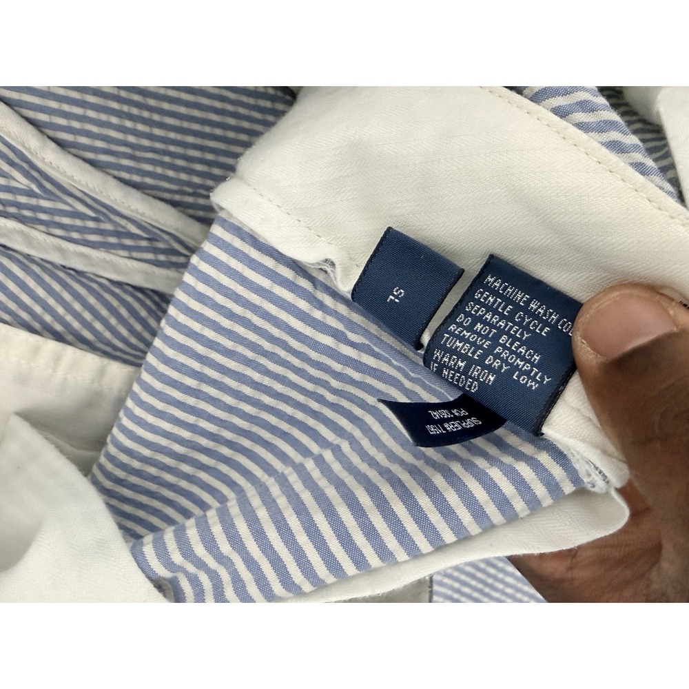 Polo Ralph Lauren Seersucker Pants Mens 34x30 Blue White Striped Summer Cotton - Picture 7 of 12